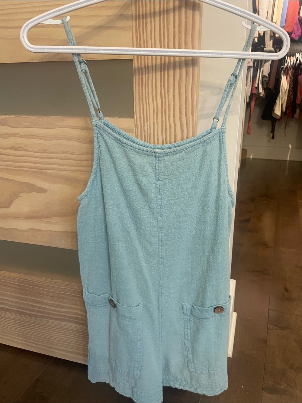 Women Rip Curl Light Blue Spaghetti Strap One-Piece Romper - medium